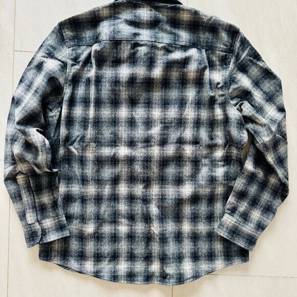 NWT Pendleton 2025 Mens Plaid Wool Lodge Shirt Large Black Grey White Hombre - Picture 5 of 5